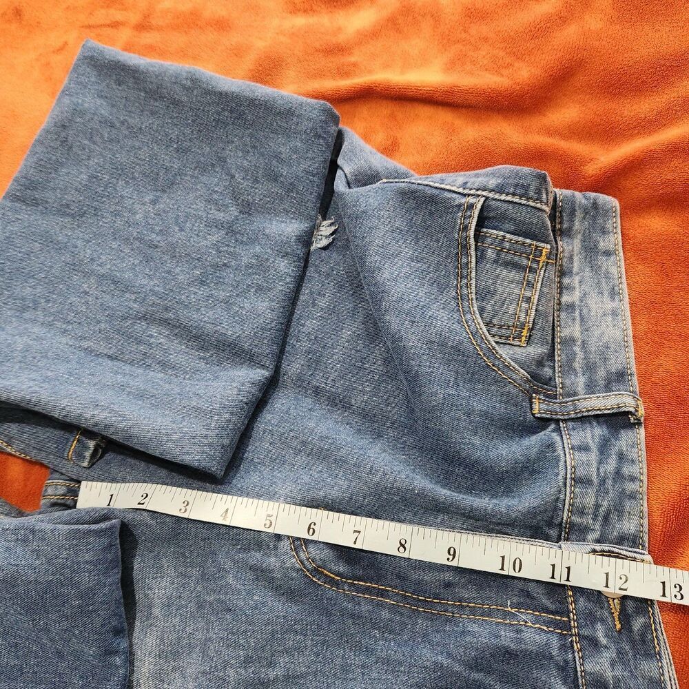 Kiwi Denim Jeans Size Large Blue Color Drop Rhinestones. - Picture 9 of 16